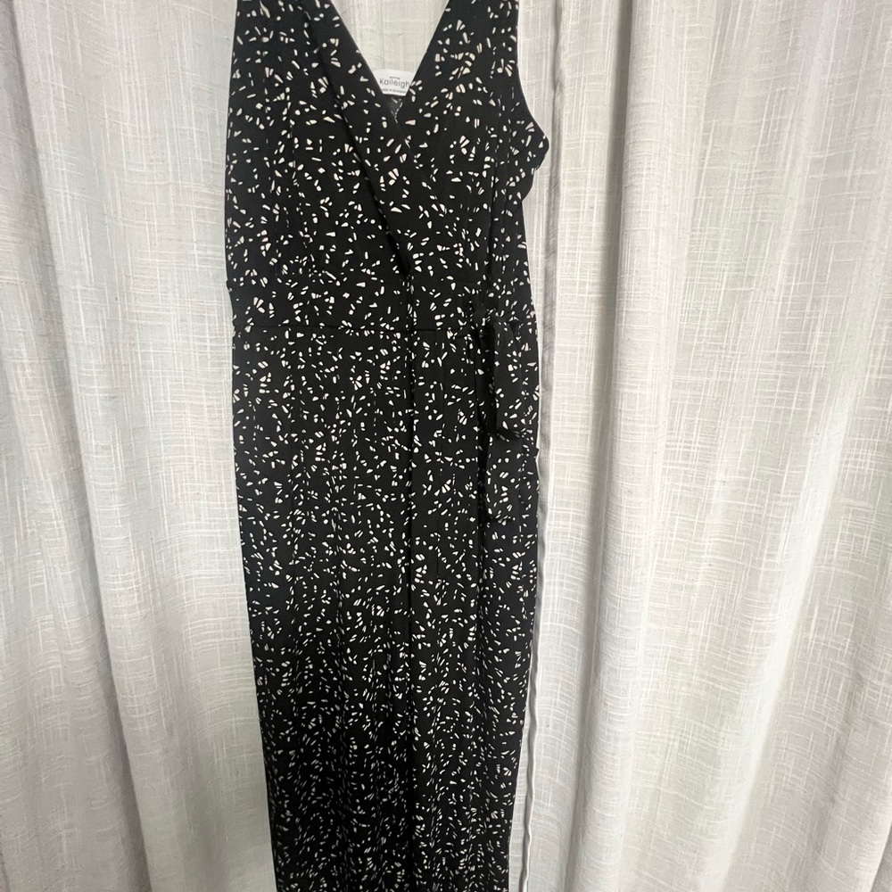 Black and White Patterned Jumpsuit